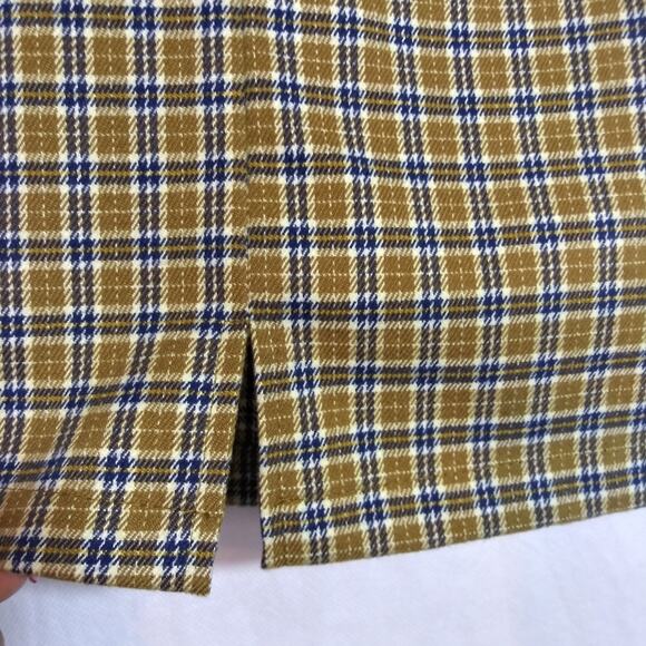 John Galt Plaid A-Line Skirt Yellow and Blue Preppy Academia Clueless Size S - Picture 2 of 6